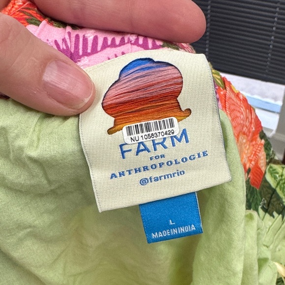 FARM Rio 100% Cotton Floral Tiered Multicolored Maxi Skirt, size L - Picture 5 of 9